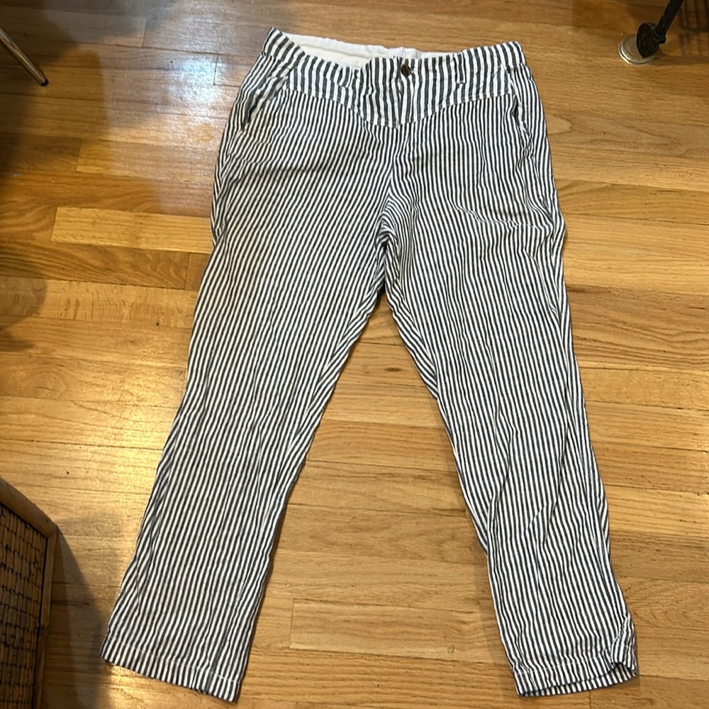 The Gap linen cotton summer striped pants